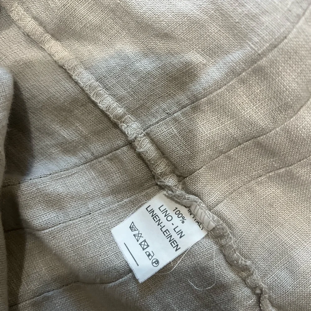 SAGA Women Sz M Blazer Cardigan Linen Lightweight Open Front Gray Lagenlook Boho